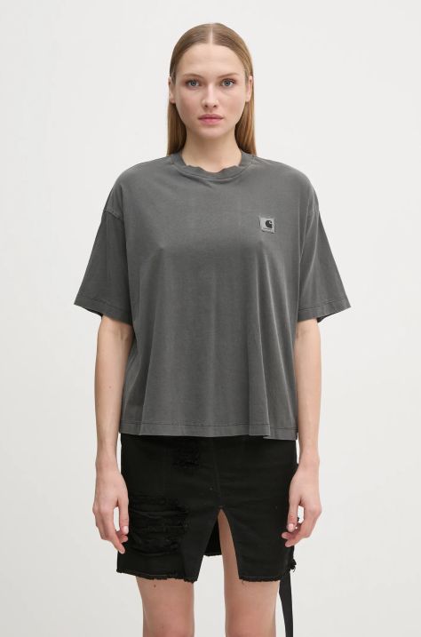 Carhartt WIP cotton t-shirt S/S Nelson women’s gray color I033051.87GD