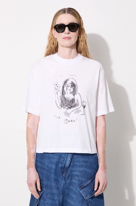 Carhartt WIP cotton t-shirt S/S Pepe Card women’s white color I033998.00AXX