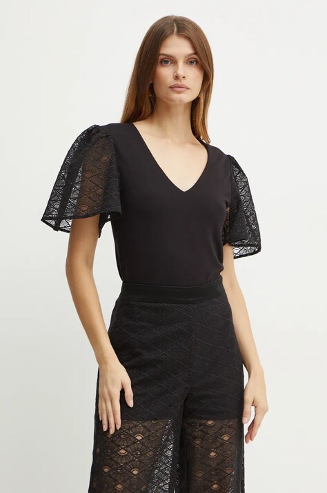 Karl Lagerfeld tricou femei, culoarea negru, 246W1707