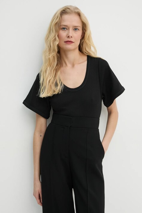 By Malene Birger tricou LUNAI femei, culoarea negru, Q71679026Z