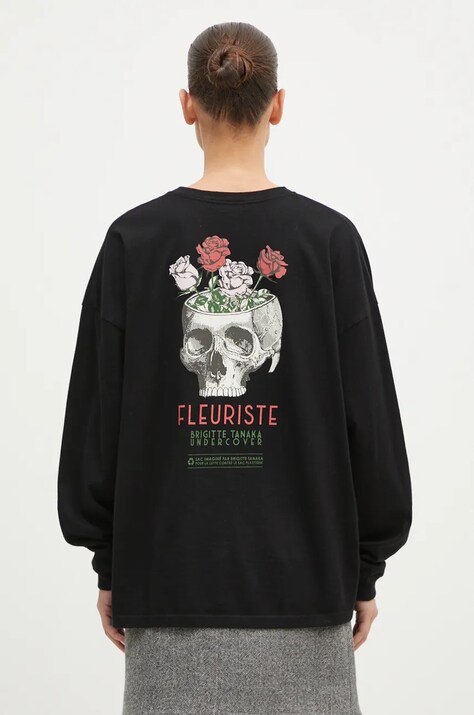 Undercover cotton longsleeve top C/S black color UC2D1892.1