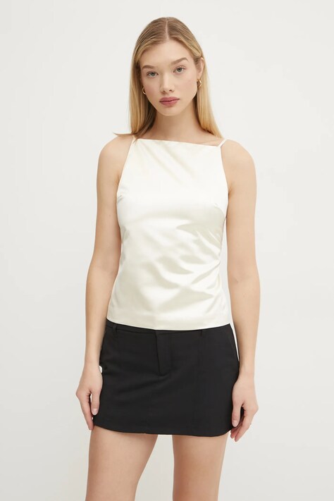 Abercrombie & Fitch top culoarea bej, neted, KI140-4528