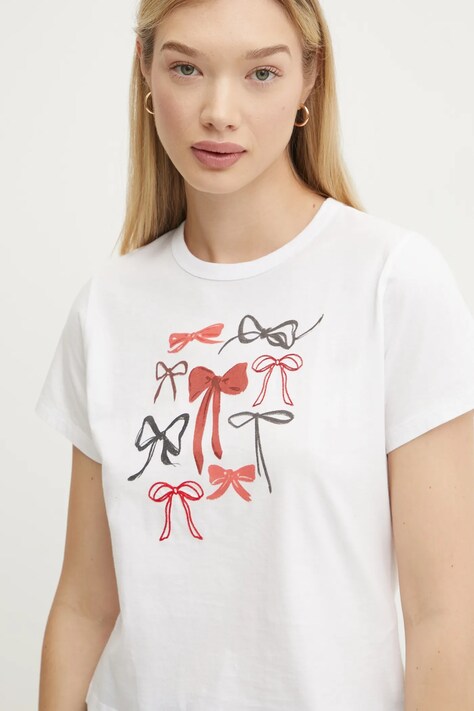 Abercrombie & Fitch t-shirt bawełniany damski kolor biały KI157-4343