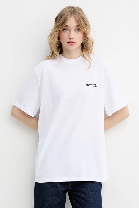 Rotate tricou din bumbac femei, culoarea alb, 112445400