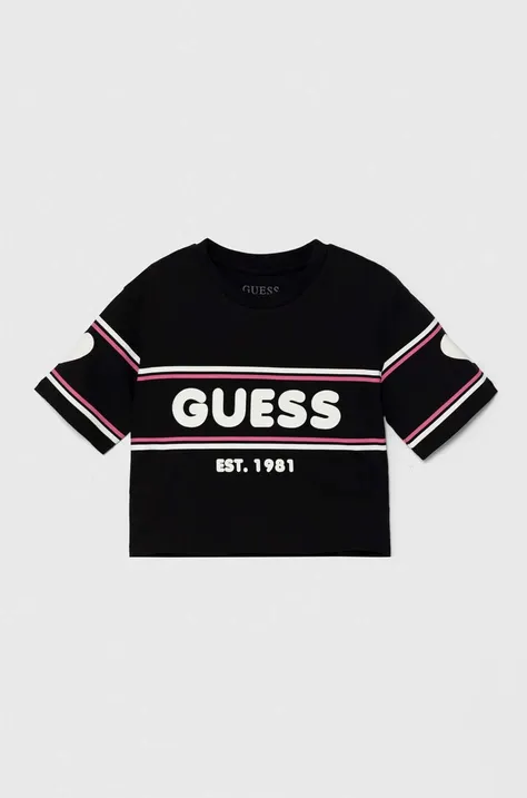 Βαμβακερό μπλουζάκι Guess χρώμα: μαύρο, J4YI10 K8HM4