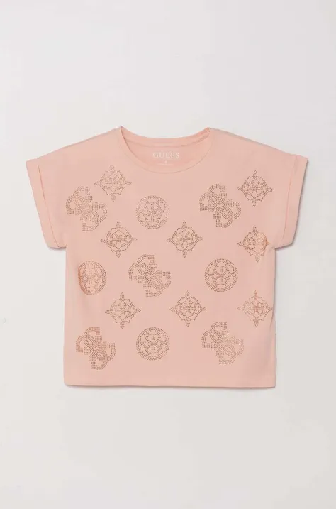 Μπλουζάκι Guess χρώμα: ροζ, J4YI25 K6YW4