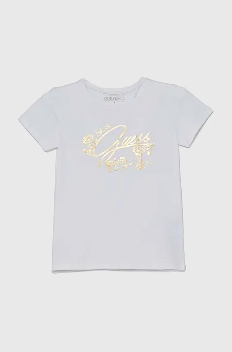 Παιδικό μπλουζάκι Guess χρώμα: άσπρο, J4YI35 K6YW4