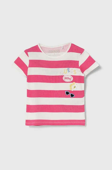 Guess t-shirt dziecięcy kolor różowy K4YI07 K6YW4