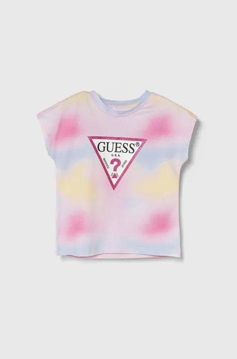 Guess t-shirt dziecięcy kolor różowy K4YI09 K6YW3