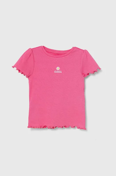 Guess t-shirt dziecięcy kolor różowy K4YI14 KBZP4