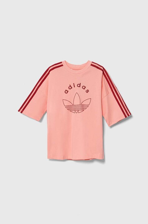 Дитяча бавовняна футболка adidas Originals TEE колір рожевий IY9544
