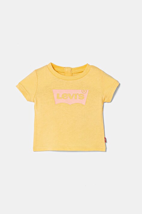 Bavlněné dětské tričko Levi's BATWING TEE žlutá barva, 1EK825