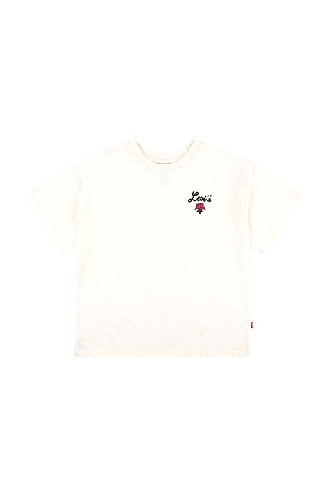 Levi's tricou de bumbac pentru copii OVERSIZED LEVIS ROSE TEE culoarea bej, 3EL489