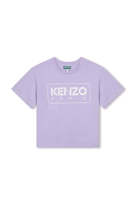 Παιδικό βαμβακερό μπλουζάκι Kenzo Kids χρώμα: μοβ, K60704