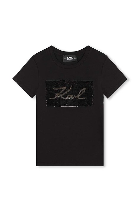 Детска тениска Karl Lagerfeld в черно Z30210
