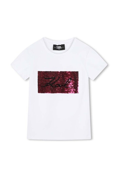 Детска тениска Karl Lagerfeld в бяло Z30210