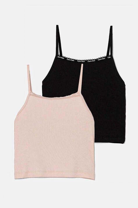 Calvin Klein Underwear top copii 2-pack culoarea roz, G80G800720