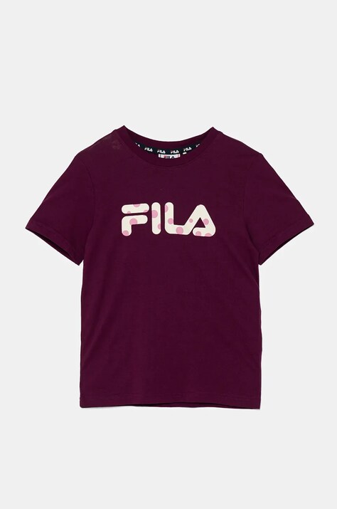 Fila t-shirt in cotone per bambini LINDBERG colore violetto FAK0376