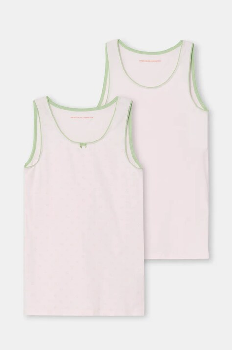 United Colors of Benetton top copii 2-pack culoarea roz, 3SP20H00M