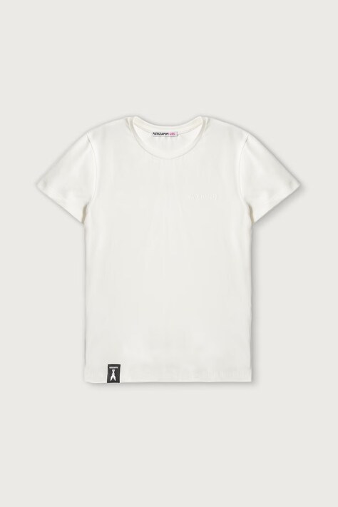 Patrizia Pepe Tricou pentru copii din bumbac cu elastan J331 alb 7M0861