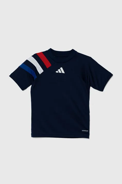 Detské tričko adidas Performance FORTORE23SY tmavomodrá farba, vzorovaný, IK5727