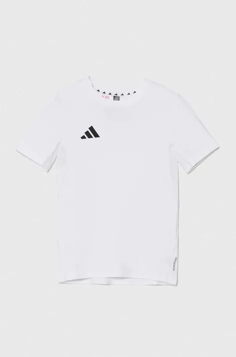 Dječja majica kratkih rukava adidas J TEAM TEE boja: bijela, bez uzorka, IT5056