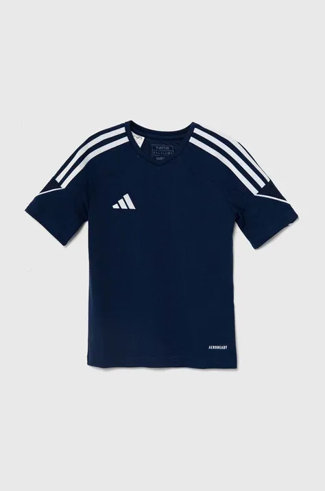 Otroška kratka majica adidas Performance TIRO 23SY mornarsko modra barva, HR4618