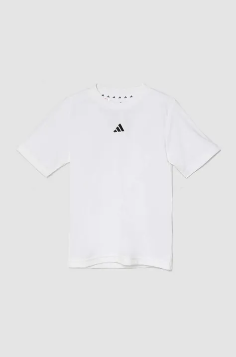 Dětské tričko adidas J TR-ES T bílá barva, s potiskem, IW0853