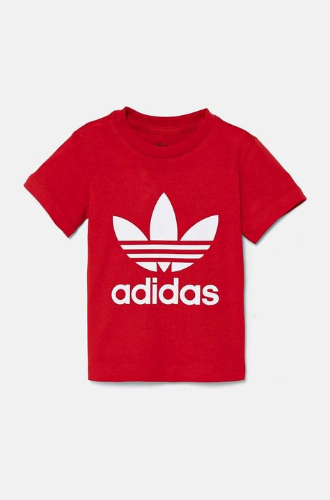 Παιδικό μπλουζάκι adidas Originals TREFOIL TEE χρώμα: κόκκινο, IX5115