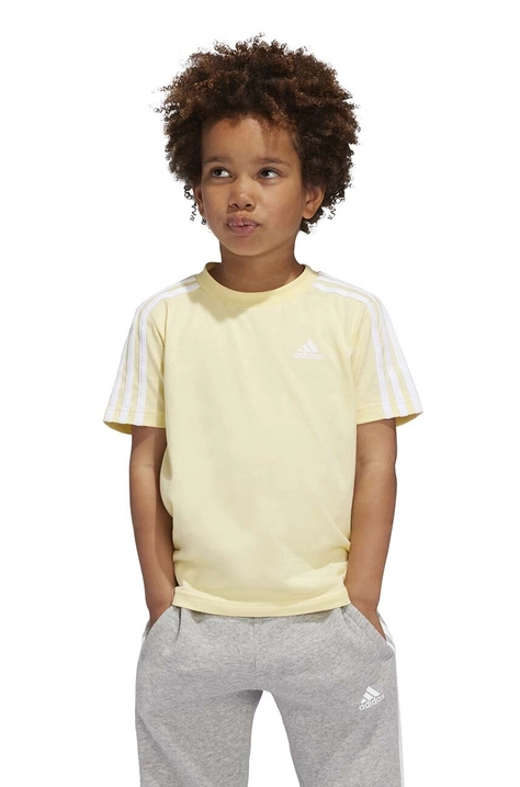 adidas maglietta per bambini LK 3S CO TEE colore giallo con applicazione IX7340