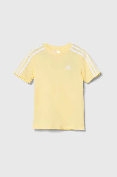 adidas t-shirt dziecięcy LK 3S CO TEE kolor żółty z aplikacją IX7340