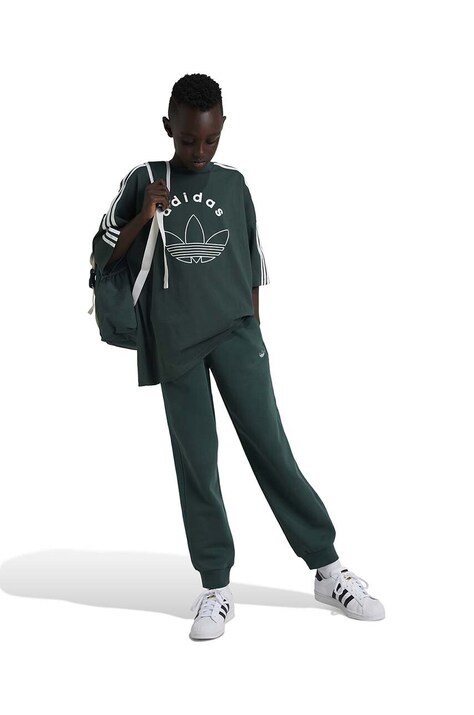 adidas Originals tricou de bumbac pentru copii TEE culoarea verde, cu imprimeu, IY9545