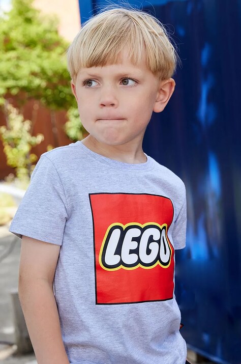 Παιδικό βαμβακερό μπλουζάκι Lego LWTANO 631 χρώμα: γκρι, 12011363