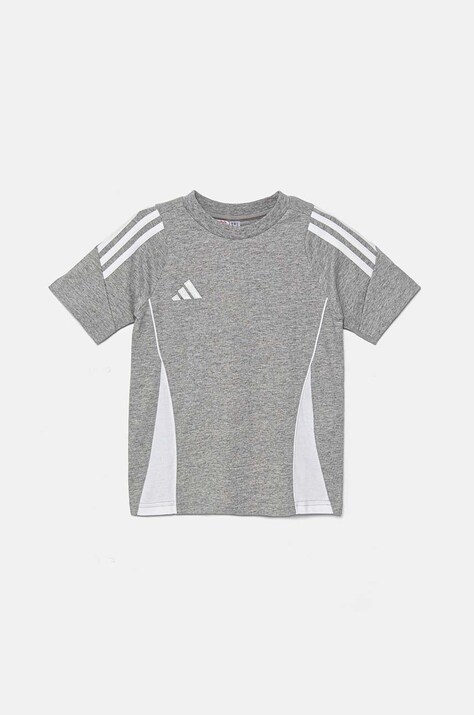 Παιδικό βαμβακερό μπλουζάκι adidas Performance TIRO24 SWTEEY χρώμα: γκρι, IR9356