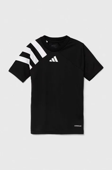 Detské tričko adidas Performance FORTORE23 JSY Y čierna farba, vzorovaný, IK5740