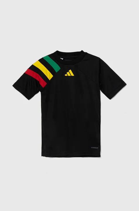 Дитяча футболка adidas Performance FORTORE23 JSY Y колір чорний з принтом IK5730