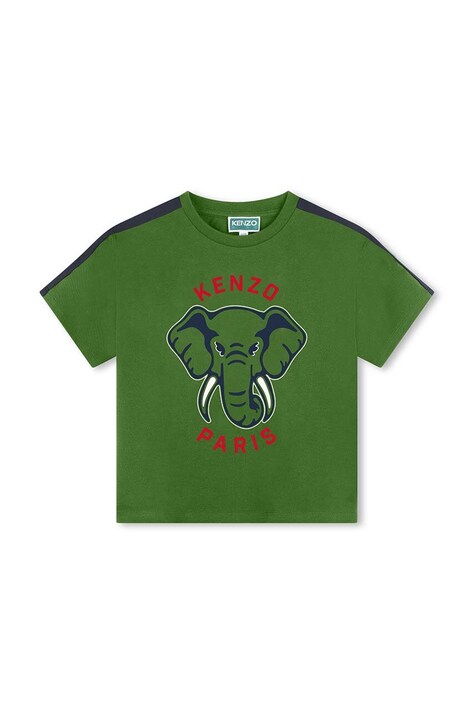 Παιδικό βαμβακερό μπλουζάκι Kenzo Kids χρώμα: πράσινο, K60745