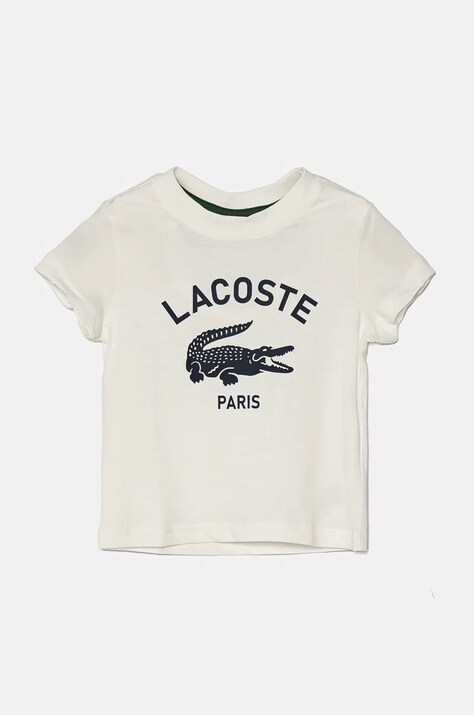 Παιδικό βαμβακερό μπλουζάκι Lacoste χρώμα: άσπρο, TJ3003