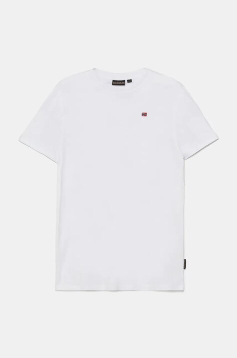 Napapijri tricou de bumbac pentru copii SALIS SS 2 culoarea alb, neted, NP0A4GEH0021