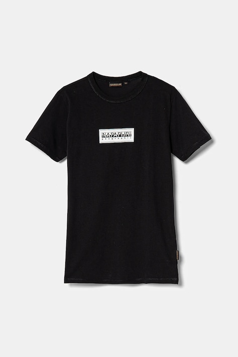Napapijri tricou de bumbac pentru copii S-CHAMOIS SS culoarea negru, cu imprimeu, NP0A4HYL0411