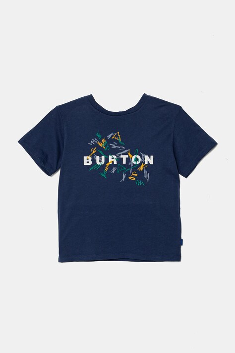 Otroška bombažna kratka majica Burton SCRIBBLE mornarsko modra barva, 243601