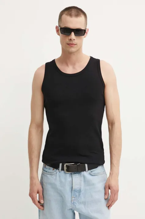 Kratka majica Samsoe Samsoe SALARS moška, črna barva, M24200035