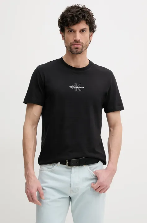 Calvin Klein Jeans t-shirt in cotone uomo colore nero con applicazione J30J325649