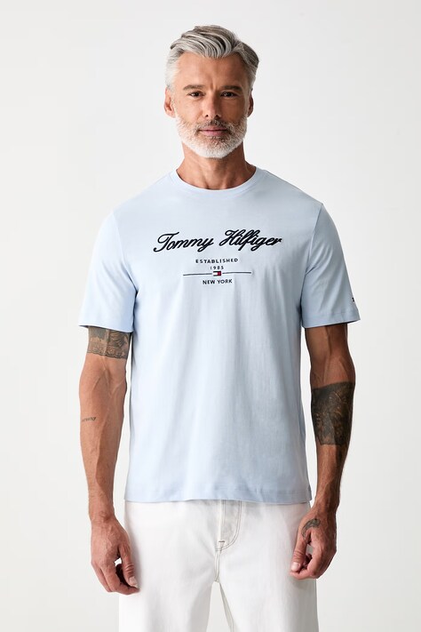 Tommy Hilfiger T-shirt męski bawełniany niebieski MW0MW33691