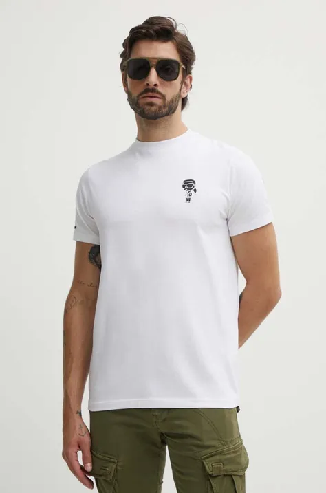 Karl Lagerfeld t-shirt fehér, férfi, nyomott mintás, 543221.755400