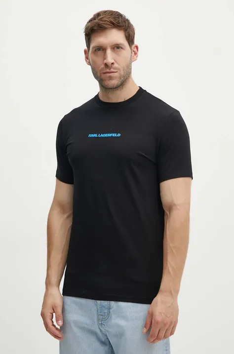 Karl Lagerfeld t-shirt męski kolor czarny z nadrukiem 543221.755402