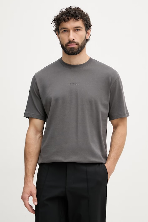 BOSS Green tričko pánské bavlněné Tee 10 šedé 50519368