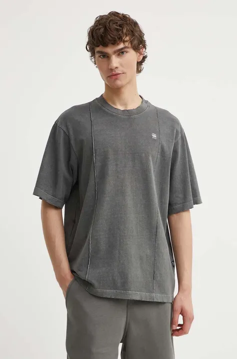 Bavlnené tričko G-Star Raw pánske, šedá farba, jednofarebné, D24631-C756