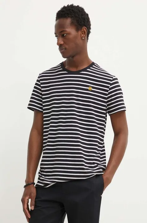 G-Star Raw t-shirt bawełniany męski kolor czarny wzorzysty D24941-C339