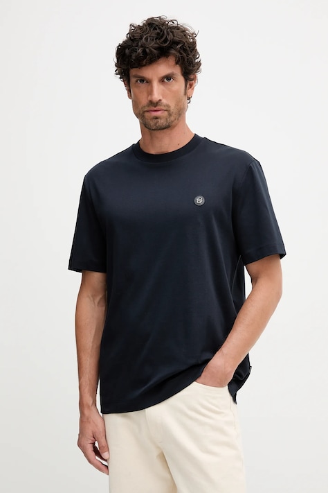 BOSS t-shirt bawełniany męski kolor granatowy gładki 50520298